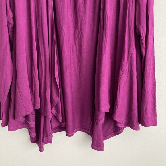 Soft Surroundings Womens Purple Open Front Top Size Large Drapey Viscose Stretch - Picture 5 of 9